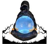 Boules de Cristal Chauve-Souris Flottante, Boules de Cristal du Dieu de la Mort, Sculpture Gothique de la Faucheuse en Robe Noire, avec Chauves-Souris flottantes pour Une Ambiance Magique (1 Pièce)