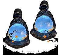 Boules de Cristal Chauve-Souris Flottante, Boules de Cristal du Dieu de la Mort, Sculpture Gothique de la Faucheuse en Robe Noire, avec Chauves-Souris flottantes pour Une Ambiance Magique (2 Pièce)