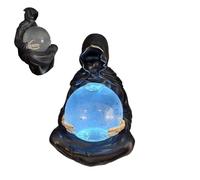 Boules de Cristal du Dieu de la Mort,DéCoration D'Halloween Avec Boule à Neige Led RepréSentant la Faucheuse,RéSine Dieu de la Mort en Cristal,Convient pour DéCoration D'(Size:grande boule de cristal)
