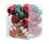 Boules de décoration de Noël - 36 pièces colorées avec pendentifs, décorations d'arbre de Noël, pour extérieur seuils de jardin, fêtes de patio mariage