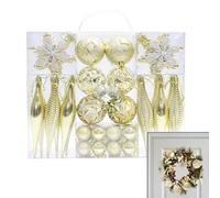 Boules De Décoration De Noël,40 Pièces De Boules De Décoration pour Les Fêtes - Ornement De Noël Incassable | pour Porche Couronne Table à Manger Maison Nouvelle Intérieur Extérieur Fête