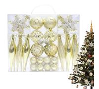 Boules De Décoration De Noël, 40 Pièces De Boules De Décoration pour Les Fêtes, Ornement de Sapin de Noël, pour Couronne Meuble Table À Manger Intérieur Extérieur Fête Cheminée