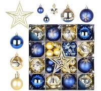 Boules de décoration de Noël - Boules de décoration de Noël galvanisées peintes - 6 cm avec crochet - Décorations de Noël incassables pour arbre, intérieur, porte d'entrée, lieu de travail, fête