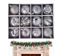 Boules De Décoration De Noël,Décorations Incassables de 6 Centimètres,12 Pièces de Décorations de Sphères de Noël | Pour La Maison La Fête Le Mariage Le Jardin L'Intérieur La Porte D'Entrée Le Jardin