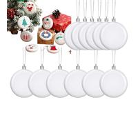 Boules De Décoration De Noël,Pendentif Vierge À Personnaliser pour Fêtes,Ornements Boules Blancs Vierges pour Artisanat Dessin - Usage Intérieur Extérieur Jardin Fêtes Terrasse Porche