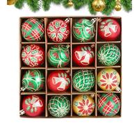 Boules de Décoration de Noël | Set de 16 Boules de Noël | Fournitures de Fête pour Décorer Porte Fenêtre Mur Bureau