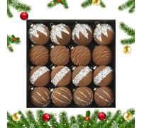 Boules De Décorations De Noël en Velours - 16 Pièces Boules De Velours pour Décorations d'arbre De Noël | Décoration De Bo-ules Incassables avec Strass, Décor Festif pour Les Fêtes À Domicile (Café)