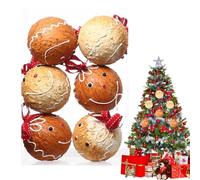 Boules de - Ensemble de 6 pièces | Conceptions de Visage peintes à la Main | Décorations d'arbres de 3 Pouces pour Les expositions de Vacances