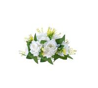 Boules de Fleurs Artificielles Lot de 10 24x24x12cm Compositions de Roses Blanches