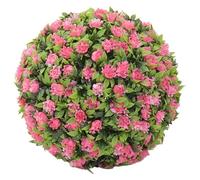 Boules de fleurs plastique 12 pouces décorative suspendu fausse balade de buis de bœuf UV Ball topiaire résistant pour l'arrière-cour, le balcon, le patio, le mariage, la fête, les balles de fleurs