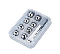 Boules de Glace Réutilisables - 8 Pièces Glacières De Vin En Acier Inoxydable | Boule De Café En Métal Réutilisable, Boules Froides Avec Pince Pour Un Froid, Ensemble De Refroidissement De