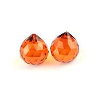Boules de lustre à facettes en cristal, 40mm, mélange de couleurs, pièces de prisme décoratives, 10 pièces(Orange Red)
