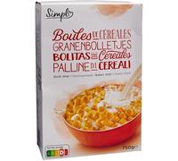Boules de maïs au miel pour petit déjeuner des enfants, 750 g, semoule de maïs 68 %, source de plaisir matinal doux et croustillant, format familial en box carton - Lot de 4