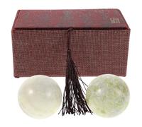 Boules de Massage Baoding en Marbre pour Mains et Poignets | Exercice de Dextérité, Surface Polie et Motifs Uniques, avec Boîte Présent, pour Contemplation et Bureau