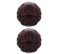 Boules de Massage Manuel en Bois Sculpté Tête de Lionceau pour Seniors 4 | Outil de Renforcement des Mains Portable, Soulagement du Stress, Pratique pour Contemplation et Voyage