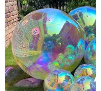 Boules de miroir disco gonflables pour extérieur et intérieur, bar, DJ, Rave EDM, club, fête, événement, Noël, décoration à suspendre, boule creuse, grande taille (argent) (1,2 m, suspendue)