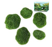 Boules de mousseartificielle - 10 x 10 x 4 cm, 5 pièces de décoration d'aquarium, greffe de cheveux en mousse| Boules de mousseverte pour aquarium, crevettes, décoration de table, aménagement paysa
