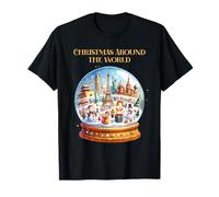 Boules de Neige de Noël Vintage Autour du Monde T-Shirt
