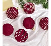 Boules de Noël | 12 Pendeloques Festives,Ornements en Boule De 6 Cm pour Dessus De Table Cheminée Jardin Rampe D'Escalier Fenêtre Porche Allée Guirlande Et