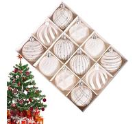 Boules de Noël 12 pièces Doux de 2,4 Pouces pour décoration d'arbre de Vacances, Table de Table extérieure intérieure, cheminée, pavillon, fenêtre, Jardin, Sentier, Guirlande, décor de Saison
