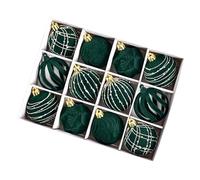 Boules de Noël 12 pièces Doux de 2,4 Pouces pour décoration d'arbre de Vacances, Table de Table extérieure intérieure, cheminée, pavillon, fenêtre, Jardin, Sentier, Guirlande, décor de Saison