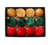 Boules de Noël - 12pc 3,15 Pouces en Velours Ornements à l'épreuve du Velours | Abs Abs Hangable Bauble Decorations with Gold Star | Jardin de Mariage Anniversaire de Vacances en intérieur fête
