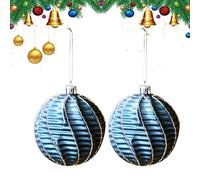 Boules De Noël - 2 Pièces de Fournitures pour pendentifs réfléchissants de 8 cm - Ornement pour Sapin de Noël - pour Intérieur et Extérieur Fête de Hiver Maison Famille Amis et Mur