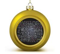Boules de Noël 2025 - Grandes boules de décoration de Noël incassables en forme de formule mathématiques - Boules de décoration de Noël à suspendre de style doré pour sapin de Noël