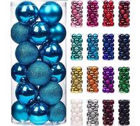 Boules De Noël, 24 Pcs Boules D’Arbre De Noël Décorations De Noël Ornements De Boules De Noël, Blue2, 4cm