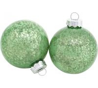 Boules de Noël, 24 pièces, vert marbré, verre véritable, Ø6cm, décorations festives pour l'arbre, boules de verre, aspect noble