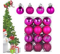 Boules de Noël, 24pcs (30 mm) de Noël Party Tree Ornements Balants Treat à étanche des Boules de Suspension décoratives de Saison.