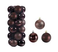 Boules de noël 3/4/6CM, 24 pièces, Grande Boule, Pendentif d'arbre, Ornements for fête du Nouvel an, Accessoire Cadeaux décoration pour Decoration Noel ExtéRieur Ou IntéRieure(6CM,Coffee)