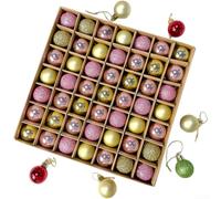 Boules de Noël 3cm Pailletées pour Mini Sapin pour déco Boules(103D) | Taille compacte 3cm, pour idéal pour mini sapin, bureau, pour étagère, finition pailletée, style moderne