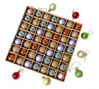 Boules de Noël 3cm Pailletées pour Mini Sapin pour déco Boules(103E) | Taille compacte 3cm, pour idéal pour mini sapin, bureau, pour étagère, finition pailletée, style moderne