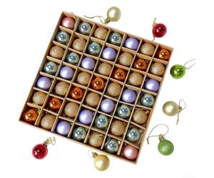 Boules de Noël 3cm Pailletées pour Mini Sapin pour déco Boules(103E) | Taille compacte 3cm, pour idéal pour mini sapin, bureau, pour étagère, finition pailletée, style moderne