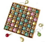 Boules de Noël 3cm Pailletées pour Mini Sapin pour déco Boules(103F) | Taille compacte 3cm, pour idéal pour mini sapin, bureau, pour étagère, finition pailletée, style moderne