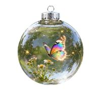 Boules de Noël 3D Animal Mer Créature Acrylique Drôle Pendentif Mignon | Décoration de sapin de Noël pour salon, chambre à coucher, entrée, fenêtre, porte, étagère, cheminée, mur, fête papillon