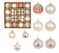 Boules de Noël 44 Boules de Noël en Plastique Incassable Decoration Noel Sapin Boule d'arbre de Noël pour Décorations Noël Intérieure Extérieure (H)