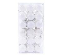 Boules de Noël 4CM 36PC en Plastique Robuste - Décoration Sapin Intérieur Extérieur Incassable Réutilisable (Blanc)
