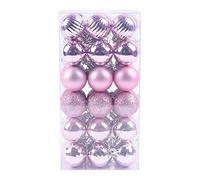 Boules de Noël 4CM 36PC en Plastique Robuste - Décoration Sapin Intérieur Extérieur Incassable Réutilisable (Rose#1)