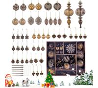 Boules De Noël - 53 Pièces Cuivre Brun Bronze | Set De Boules pour Arbre De Noël,pour Décoration Intérieure Fête Thanksgiving Récolte Hiver Intérieur