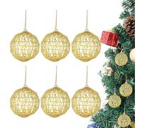 Boules de Noël - 6 Pièces De Décorations En Fer Suspendables - Boules Pour Arbre De Noël,Pour Centre Commercial, Chambre À Coucher, Magasin, Maison, Fête De Vacances, Festival, Intérieur, Extérieur