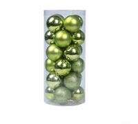 Boules de Noël 6cm 24pcs Décoration Sapin(Green)