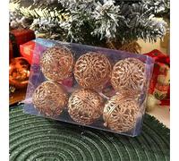 Boules de noël 6CM, 6 pièces, Ornements d'arbre Suspendus, pendentifs, décoration fête for la Maison, Cadeaux du Nouvel an pour Decoration Noel ExtéRieur Ou IntéRieure(Brown)