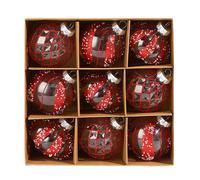 Boules de Noël - 9 décorations suspendues lumineuses - Décorations de boules de Noël incassables - Convient pour la maison, le dîner, l'école, le centre commercial, les mariages, les anniversaires