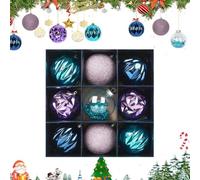 Boules de Noël 9 pièces de 10 cm, décorations de Noël Brillantes et | Ensemble d'ornements de boules de Noël pour décoration de vitrine, bureau, jardin, vacances d'hiver, fêtes, projet