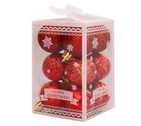 Boules de Noël à paillettes pour hôtel, restaurant Rouge 4 cm