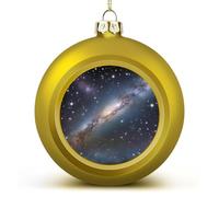 Boules de Noël à suspendre en forme de nébuleuse cosmique en spirale pour Noël, mariage, décoration d'intérieur, 6 cm, rouge et doré