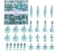 Boules de Noël à suspendre par galvanoplastie | Ornements saisonniers pour intérieur ou extérieur, maison, fête, mariage, entrée, cheminée, fenêtre, plafond, bleu ciel