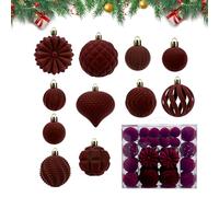 Boules de Noël affluées - 3 pouces 48 Pack Decorations d'arbres à épanouissement pour les affichages de vacances élégants, Cheer saisonnière avec finition de couleur vive, ornements suspendus durables